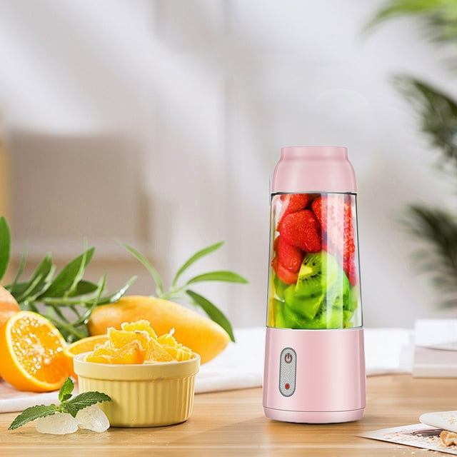 RKSTN Juicer Small Juicer Small Juicing Cup Home Mini Cup Portable Juicer Portable USB Charging Suitable for Kitchen Gym Travel Office 4-Blade Blade Cuts Kitchen Gadgets
