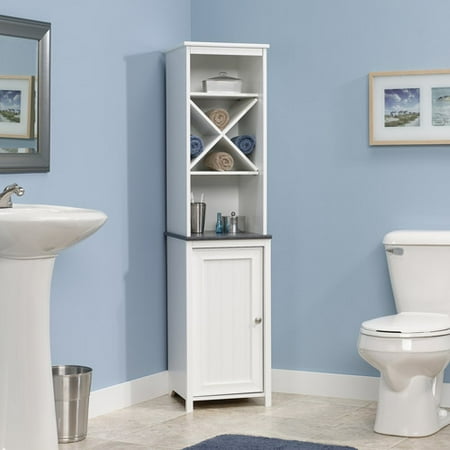 Sauder Caraway Bathroom Storage Linen Tower, Soft White