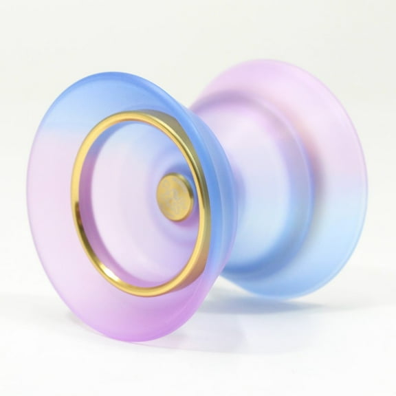 C3yoyodesign Flawless Air Yo-Yo - Light Weight Off String - Rei Iwakura Signature YoYo (Transluent Purple Blue Fade with Gold Ring)