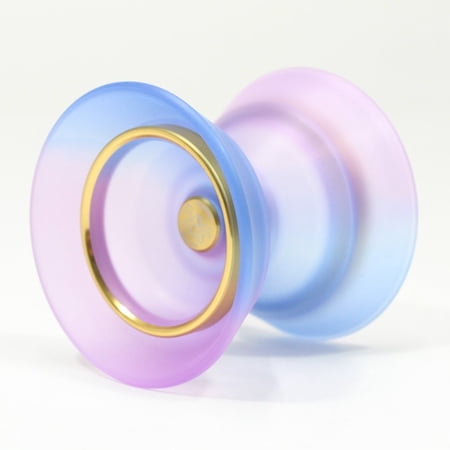C3yoyodesign Flawless Air Yo-Yo - Light Weight Off String - Rei Iwakura Signature YoYo (Transluent Purple Blue Fade with Gold Ring)