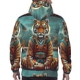 thumbnail image 7 of Sikiie Pond Meditating Tiger Men's Hoodie, Essentials Hoodie, Sweatshirt, Pullover Hooded Sweatshirt for Men-Medium, 7 of 7