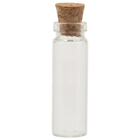 20* Clear Cork Glass Bottles Vials-transparent