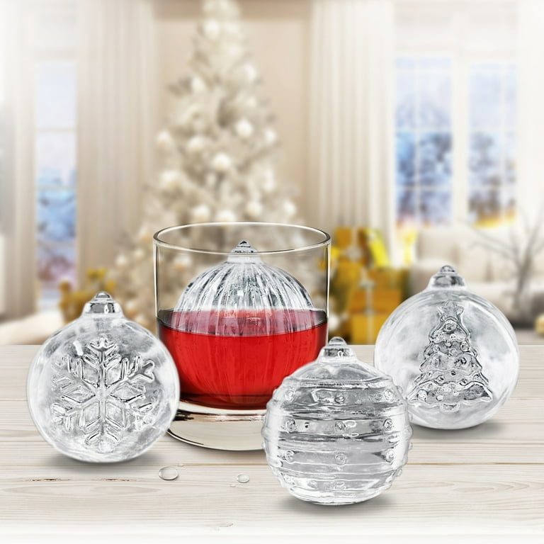 Tovolo Silicone Ice Mold Set, Christmas Ornament Sphere Large Ice