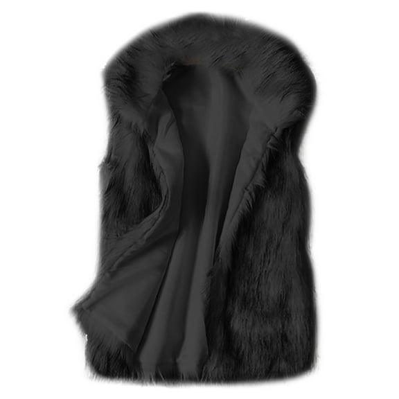 Aoochasliy Womens Jackets and Coats Clothes Winter Faux Fur Wool Vest Faux Fur Vest Stand Collar Faux Overcoat Vest Jacket