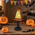 thumbnail image 6 of Halloween Stained Glass Witch LED Hat Lamp, Handmade Gothic Witch Hat Night Light for Indoor Outdoor Party & Spooky Halloween Decoration Gifts, 6 of 6