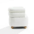 thumbnail image 6 of LuxenHome Modern Upholstered Ivory Barrel Accent Chair with Wood Ball Legs, 6 of 9