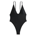 thumbnail image 1 of Traje de baño Advancent de una pieza con cuello en V profundo Negro, 1 of 6