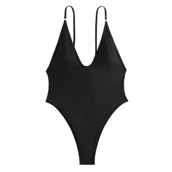 Traje de baño Advancent de una pieza con cuello en V profundo Negro