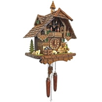 Alexander Taron Full-Size Battery-Operated Cuckoo Wall Clock - 14" - Brown