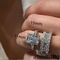 thumbnail image 2 of PERITANG 2pcs His and Hers Wedding Ring Sets Couples Engagement Rings Women and Men 925 Sterling Silver AAA Cubic Zirconia Jewelry Wedding Accessories, 2 of 4