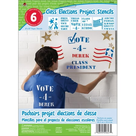 Kids Activity Project 8x10 Stencil 6 Pack Class Elections