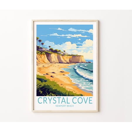 POSTER Crystal Cove California Travel Print, Newport Beach Poster Print, Crystal Cove Newport Beach Wall Art, California Coast Wall Decor-UNFRAMED