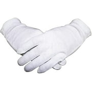 White Thin 100% Organic Cotton Gloves for Women Dry Hands Eczema 12 Pairs Night-Sleeping Lotion Spa Gloves for Moisturizing,Medium Light