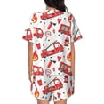 thumbnail image 3 of Kdxio Fire Truck Print Pajamas Sets for Women Short-Sleeved Pjs with Lounge Shorts Two Piece Sleepwear S-4XL, 3 of 8