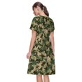 thumbnail image 2 of Bixox Robe d'Été à Manches Courtes pour Femmes Robe Ample Longueur Genou avec Poches-Camouflage, 2 of 7