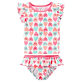 thumbnail image 1 of Carter's Toddler Girl's 2-Piece Swim Set Tankini Swimwear Hearts Flutter Sleeve Ruffle UPF 50+ 2T, 1 of 3