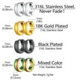 thumbnail image 5 of [Clearance] 4 Pairs Small Hoop Earrings for Men Women Golden/Silver/Black Stainless Steel Huggie Hoop Earring Hypoallergenic Piercing Jewelry Set 7mm Gift on Clearance, 5 of 6