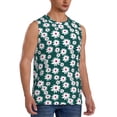 thumbnail image 2 of Daiia Daisies Flowers Printed Men's Tank Tops,Casual Soft Sleeveless Gym Muscle Shirts Bodybuilding Tee-Small, 2 of 8