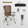Gymax Portable Folding Arm Chair Heavy Duty 400 lbs with Cup Holder for Camping