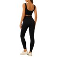 thumbnail image 3 of Allegra K Women's 2 Piece Workout Sets Seamless Ribbed Sports Bra High Waisted Leggings Set, 3 of 5