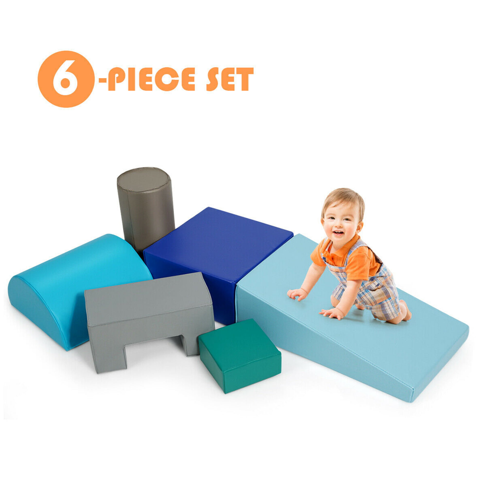7 Piece Toddler Climb Crawl Activity Play Set Safe Trainning Foam Blocks Soft
