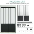 thumbnail image 5 of JUBEST 48"x80" Frosted Safety Glass Full Lite Powder Coated Black Steel Framed Sliding Closet Doors With Installation Hardware Kit, 5 of 8