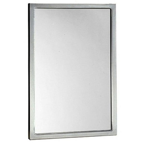 Bobrick Angle Framed Mirror 18w By 36h Stainless Steel