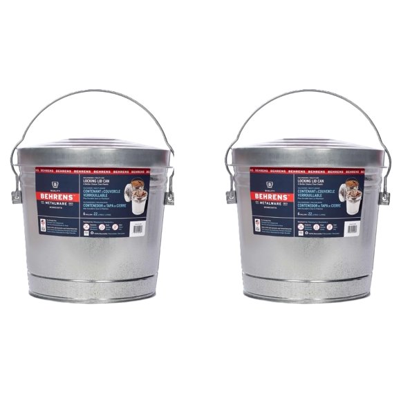 Lata de almacenamiento Behrens de acero galvanizado, 6 galones (22,7 L), paquete de 2