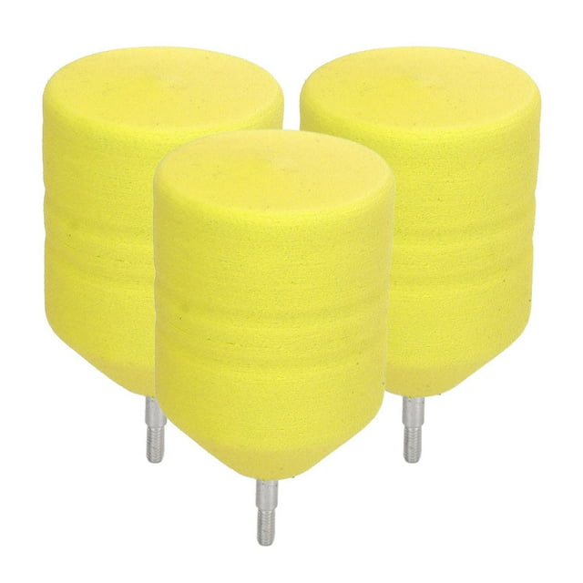 Foam Tipped Arrows, Aluminium Alloy Threaded Sponge Head 3PCS Replaceable for 62mm Shaft for Shooting Games Yellow