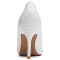 thumbnail image 5 of DADAWEN Women's Pumps Stiletto Heels Pointed Toe White Wedding Dressy Shoes 7 US, 5 of 6