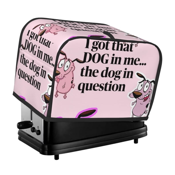 Funda para tostadora de 2 rebanadas de Courage The Cowardly Dog, funda protectora contra el polvo y las huellas dactilares para pan, funda de poliéster para pequeños electrodomésticos de cocina