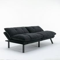 Futon Sofa Bed, Convertible Folding Modern Loveseat Sofa, Sleeper Couch Daybed for Studio, Apartment, Office, Small Space, Compact Living Room, Black