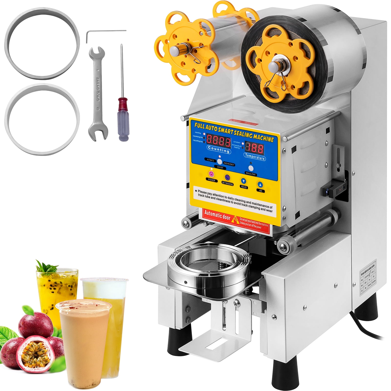Automatic Electric Bubble Tea Cup Sealing Machine Fruit Juice Cup Sealer 220V 