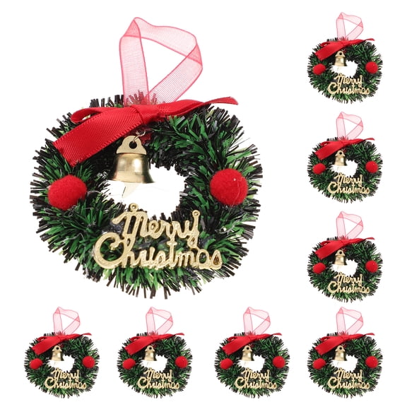 10pcs Mini Christmas Wreaths for Tree Hanging Ornament Decor