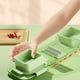 thumbnail image 5 of Juego de picadora y rallador de verduras | 6 cuchillas intercambiables de acero inoxidable | Cortador de alimentos redondo multifuncional | Contenedor de recolección incorporado | Fácil de limpiar |, 5 of 7