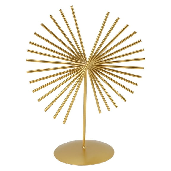 Abstract Ornament Light Luxury Metal Geometric Lines Sculpture Decoration with Base for Home Livingroom Office