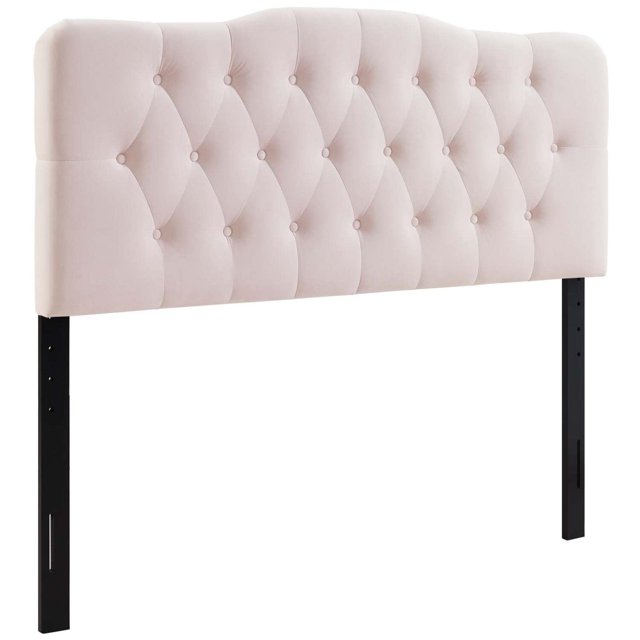 Modway Annabel Tête de Lit Grand en Velours de Performance Capitonné à Losanges, Rose