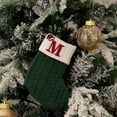 thumbnail image 2 of (2 Pack) Christmas Decorations Green Letter Valentine Ceramic Decorations Swinging Bear Car Hanging Ornament Knit Stocking with Embroidered Trim A Home Ornament Hooks Vintage Christmas Paper, 2 of 3