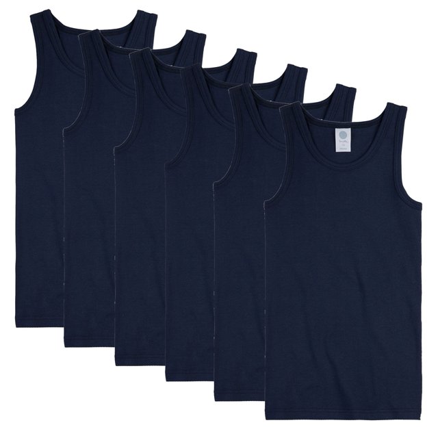 Sanetta Niño Camiseta Paquete de 3 - Camisa sin Brazos, Tank Top, Basic, Algodón orgánico Azul 140