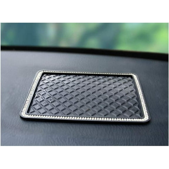 Car Anti-Slip Mat Car Dashboard Pad Phone Holder Non-Slip Mat with Bling Rhinestone Decor