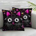 thumbnail image 3 of MDO  Kitty Cat Pillow Covers 18x18, Cat Gifts for Cat Lovers Cat Owners Women, Funny Black Cat Decorations Throw Pillow Cover, It’s Not Cat Hair It’s Kitty Glitter Cushion Covers for Home Decor, 3 of 5