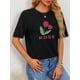 thumbnail image 1 of Camiseta de Verano para Mujer Suave Cuello RedondoValentine's Day Women's Floral Print T-Shirt - Casual Crew Neck Short Sleeve Top, Lightweight PolyesCamisetas de verano para mujer, manga corta, cue, 1 of 7