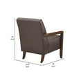thumbnail image 5 of Lenie Accent Armchair- Button Tufted Dark Brown Leather- Wood Frame, 5 of 6
