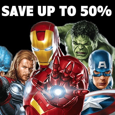 Save up to 50% on your favorite Avengers