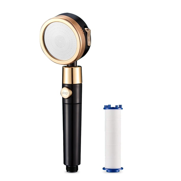 Baño del cabezal de ducha 360 grados giratorios de alta presión filtro de alta presión Sprasy Cabeza de ducha Universal desmontable de plástico pulverizador de baño negro negro Dido Hogar