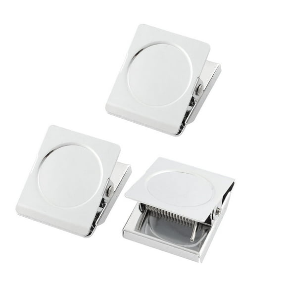 Unique Bargains Refrigerator Spring Loaded Magnetic Wall Paper Clip Memo Note Holder 3pcs