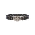 thumbnail image 3 of Studded Perforated Embossed Leather Belt With Rhinestone Bling Cross Buckle, 3 of 3