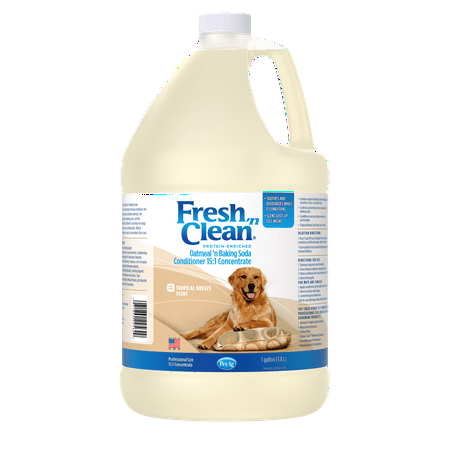 UPC: 0071860225629 | PetAg Fresh n Clean Oatmeal ’n Baking Soda Conditioner 15:1 Concentrate – Tropical Breeze Scent – 128 Fl Oz (1 Gallon)