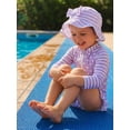thumbnail image 5 of BemeyourBBs Toddler Baby Girl Swimsuit Infant Bathing Suit One Piece Swimsuits with Sun Hat Set Long Sleeve Rash Guard Swimwear Striped Dot Zipper Summer Beach Wear, 5 of 9