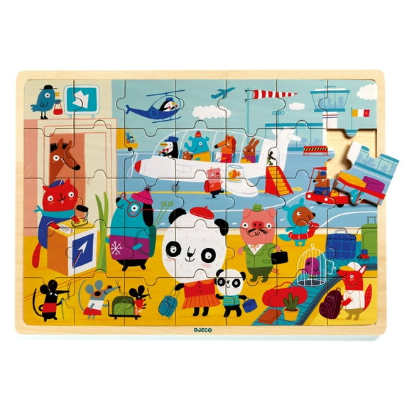 Djeco Wooden Airport Puzzle 35 pc